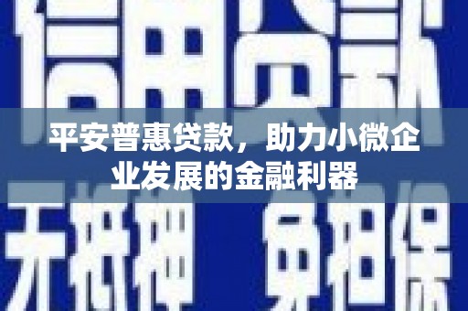 道滘平安普惠贷款，助力小微企业发展的金融利器
